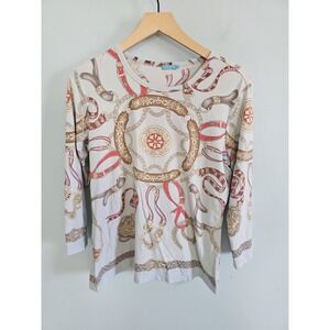 J.Mclaughlin Equestrian Horsebit Cowgirl Stretchy Catalina Cloth Shirt Medium